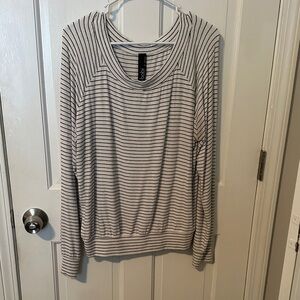 Bobi Black and White Striped Top